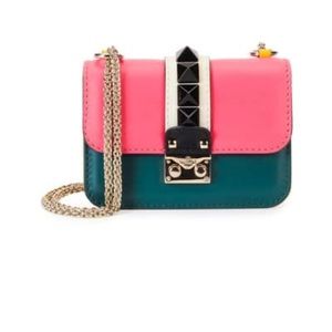 Valentino Colorblock Lock Flap Bag